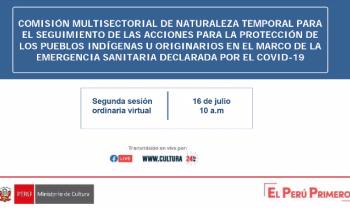 Comisión miltisectorial de naturaleza temporal para el seguimiento de las acciones para la protección de pueblos indígenas u originarios en el marco de la emergencia sanitaria declarada por el covid-19