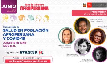 Mes de la Cultura Afroperuana . conversatorio salud en población afroperuana y covid-19