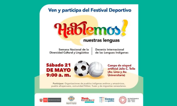 Inauguración del festival deportivo Hablemos nuestras lenguas 