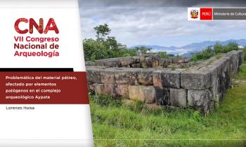CONGRESO NACIONAL DE ARQUEOLOGÍA - PROBLEMÁTICA DEL MATERIAL PÉTREO, AFECTADO POR ELEMENTOS PATÓGENOS EN EL COMPLEJO ARQUEOLÓGICO AYPATE