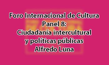 Foro Internacional de Cultura 2017 - Panel 8: Ciudadanía intercultural y políticas públicas. Alfredo Luna