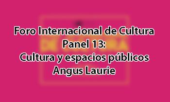 Foro Internacional de Cultura 2017 - Panel 13: Cultura y espacios públicos. Angus Laurie