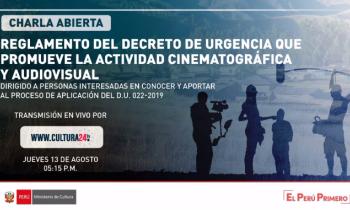 Charla abierta del reglamento del decreto de urgencia que promueve la actividad cinematográfica y audiovisual