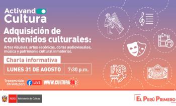 Adquisición de contenidos culturales: artes visuales, artes escénicas, obra audiovisual, música y patrimonio cultural inmaterial