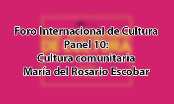 Foro Internacional de Cultura 2017 - Panel 10: Cultura comunitaria. María del Rosario Escobar