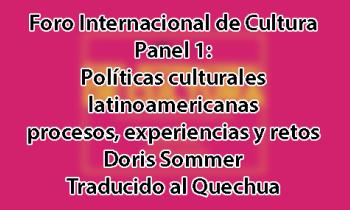 Foro Internacional de Cultura 2017 - Panel 1: Políticas culturales latinoamericanas. Procesos, expericiencias y retos. Doris Sommer - Quechua