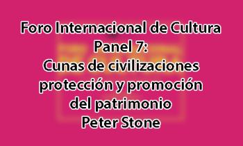Foro Internacional de Cultura 2017 - Panel 7: Cunas de civilizaciones: Protección y promoción del patrimonio. Peter Stone